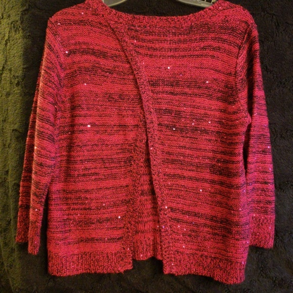 Juniors OhMG! Size XL Hot Pink-Black Sweater - Picture 3 of 5
